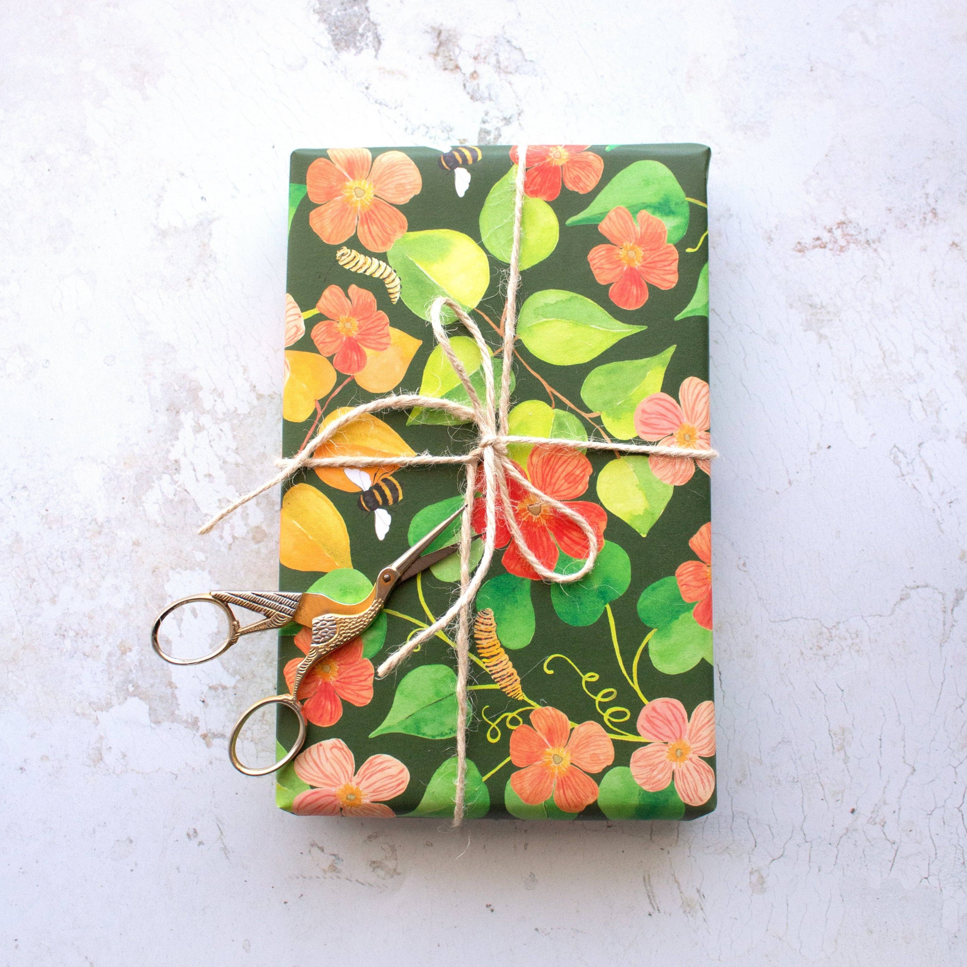 littlehoothoot - Wholesale Flat wrap - Poppy Garden Gift Wrap Sheet2