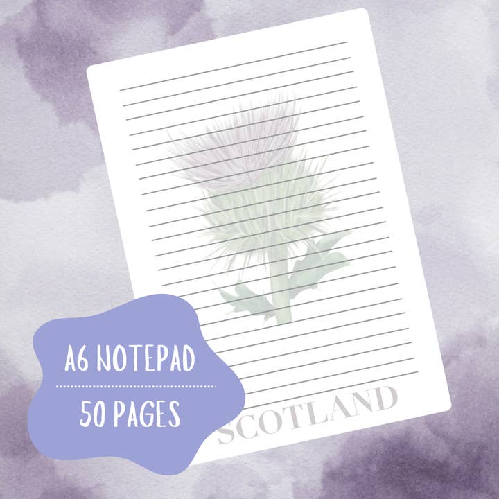 Thistle A6 Notepad for wholesale by Write Your Story