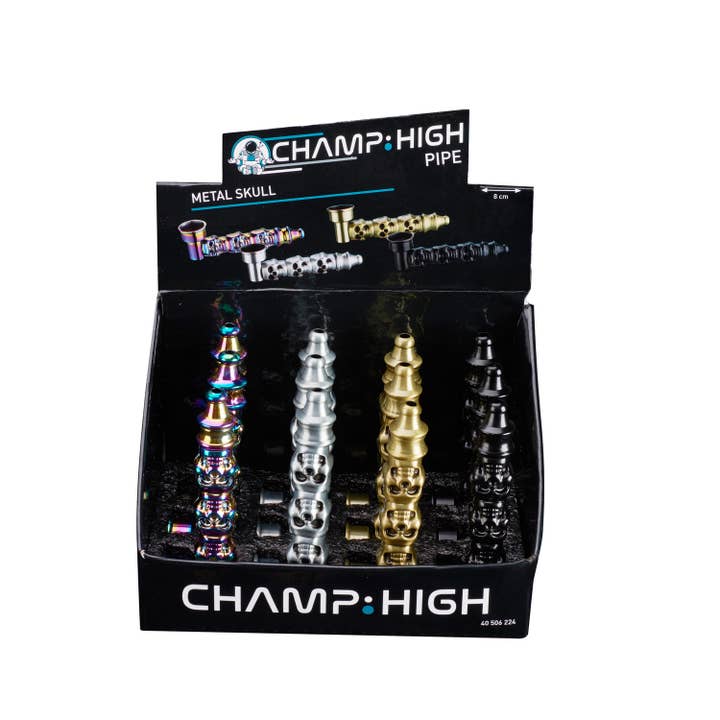 Champ by Polyflame - Wholesale Humidor/Cigar Accessory - 8cm metal skull pipe
