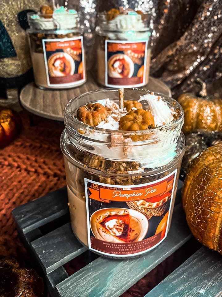 Pumpkin Pie Whipped Crumble Candle for wholesale by Alli Cat Creative Co.
