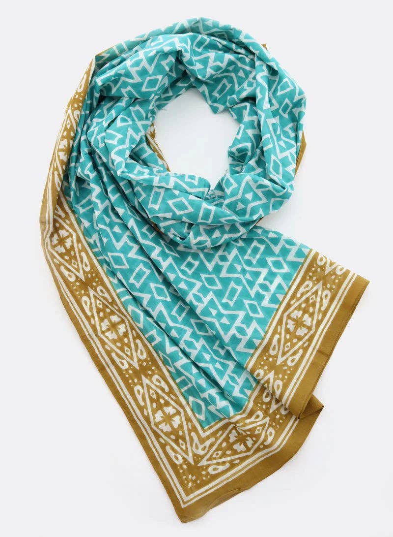 Djian – Großhandel Schal – Damen – Schal 100% Bio-Baumwolle / Mala – türkis