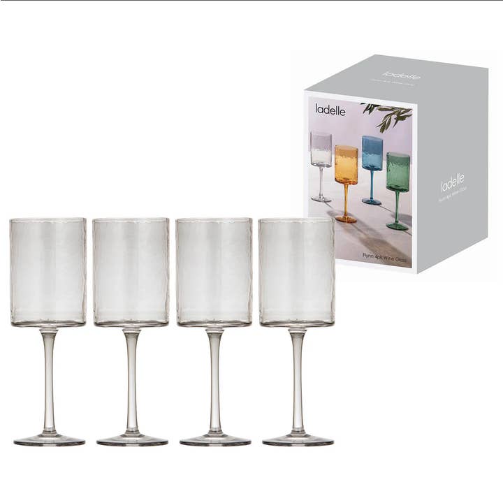 Set di 4 bicchieri da vino Flynn Charcoal per la vendita all'ingrosso da parte di Ladelle Group