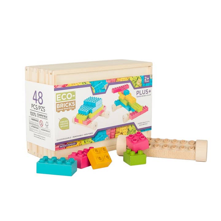 Once Kids – Großhandel Bauklötze – Kind & Baby – Öko-Bricks™ Farbe PLUS 48 Stück