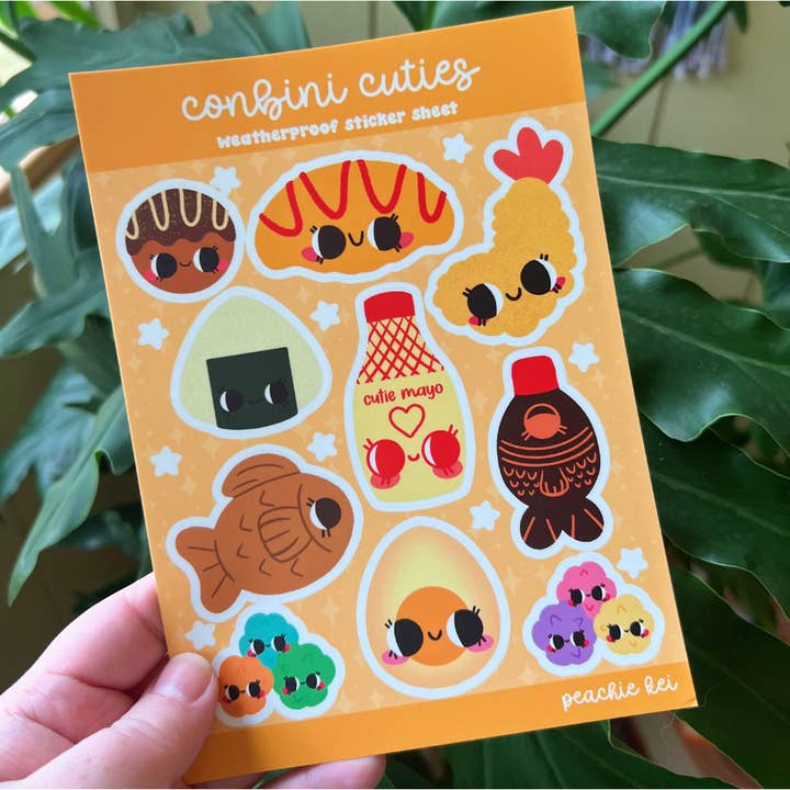 Peachie Kei - Wholesale Sticker - Conbini Cuties Kawaii Sticker Sheet1