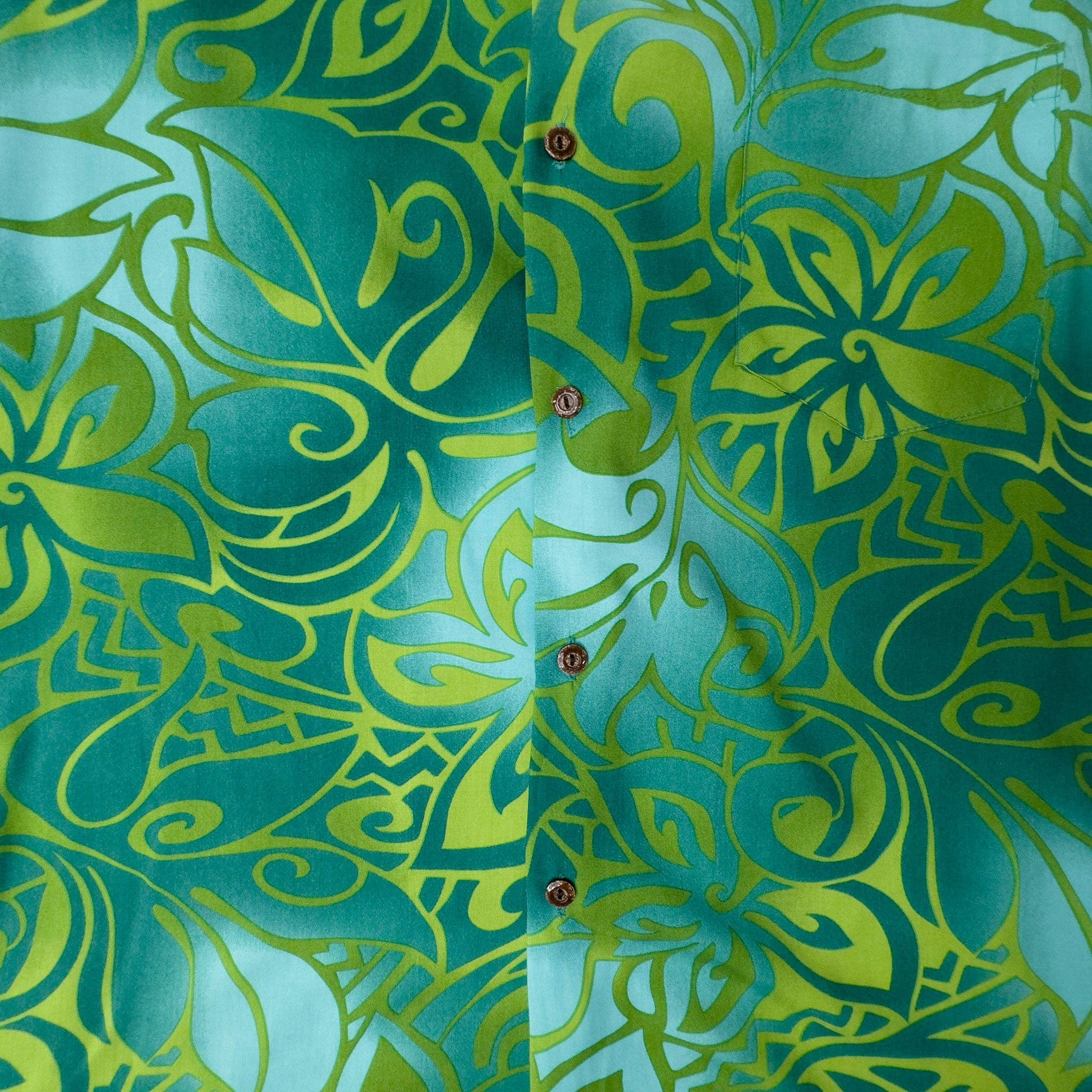 Hilo Hattie - Wholesale Button Down Shirt - Men's - Tribal Tiare Aloha Shirt3