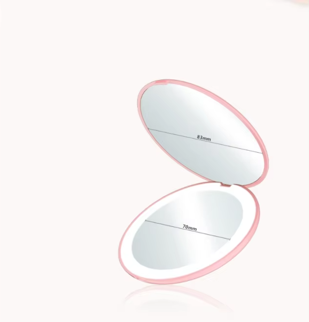  Pack Mix Match Colors  Led Lighted Folding Small Mirror with 3 Color Light for wholesale on Faire17