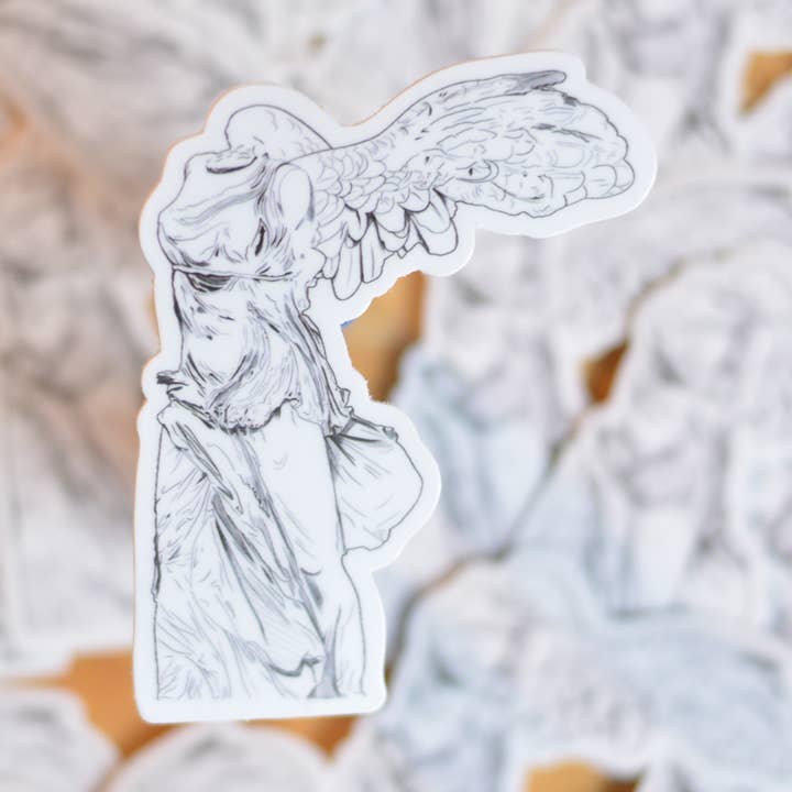 Nike of Samothrace Vinyl Sticker for wholesale by Many Muses Paper Co.