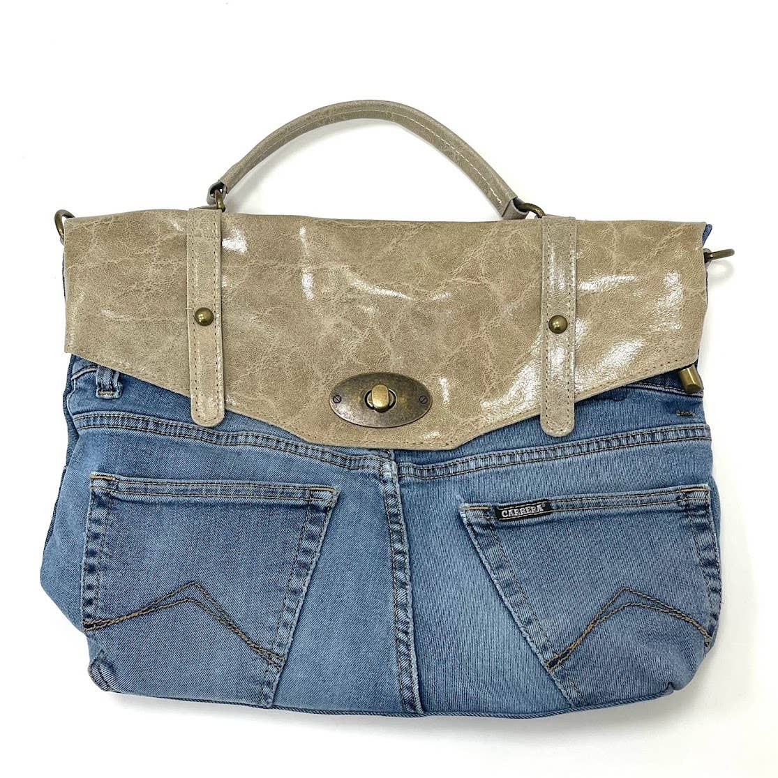 MILANO AMOUR - Wholesale Top Handle Bag - Women's - POSTINA LEONARDO VINTAGE DENIM PATTA SHINYLAMB COVER9