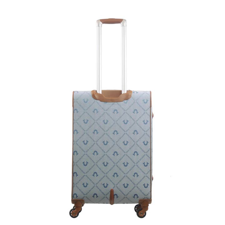 FUL Luggage (Concept One) - Wholesale Luggage - True Religion Light Blue 27" Soft Sided Logo Monogram Spinner Luggage