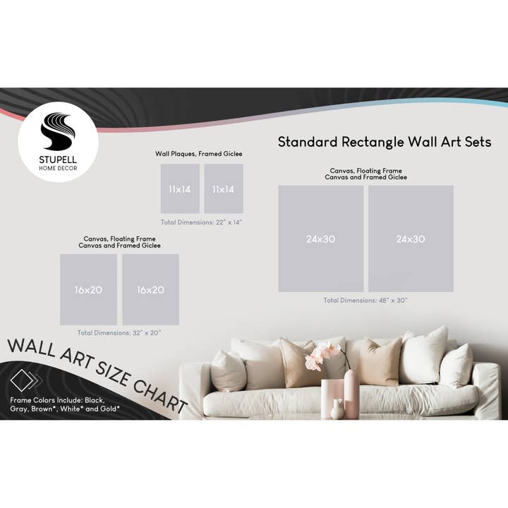 Stupell Industries - Wholesale Gallery Wall Set - Collage of Translucent Plants Blue Green 2pc Gray Framed7