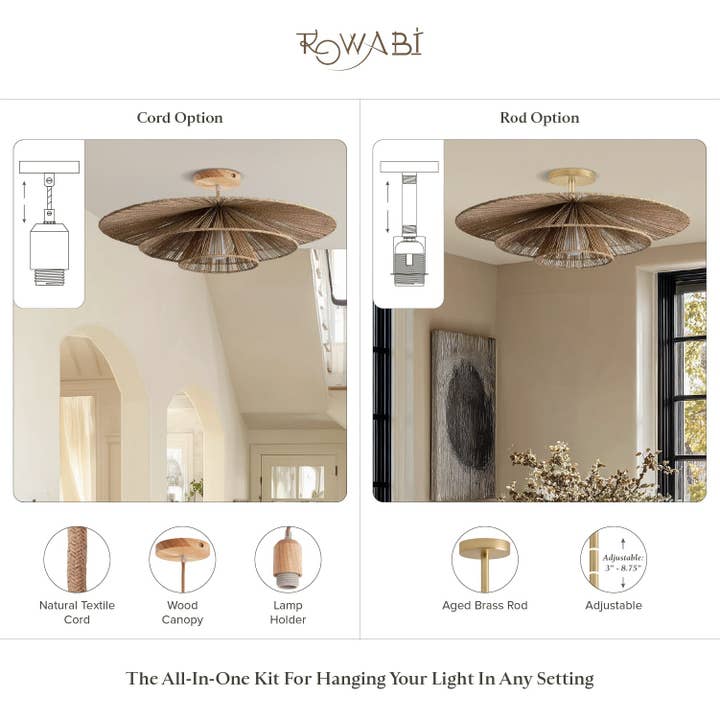 Rowabi - Wholesale Chandelier/Hanging Light - Sammie Tier Rattan Flush Mount Light6