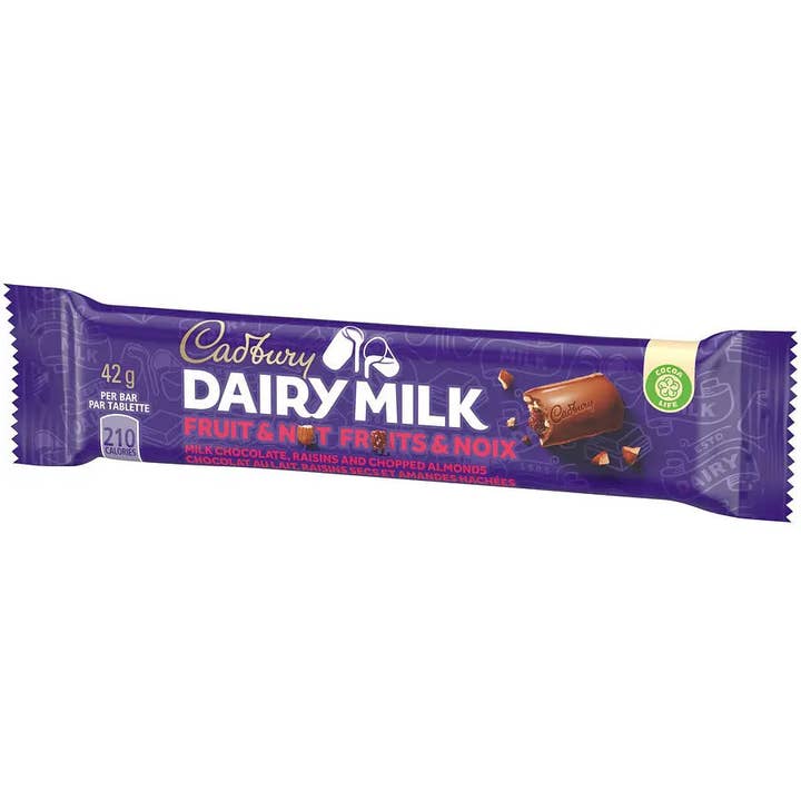 Echo Sales America - Wholesale Chocolate Bar - Cadbury Dairy Milk, Fruit & Nut - Case 24 x 42.0 g