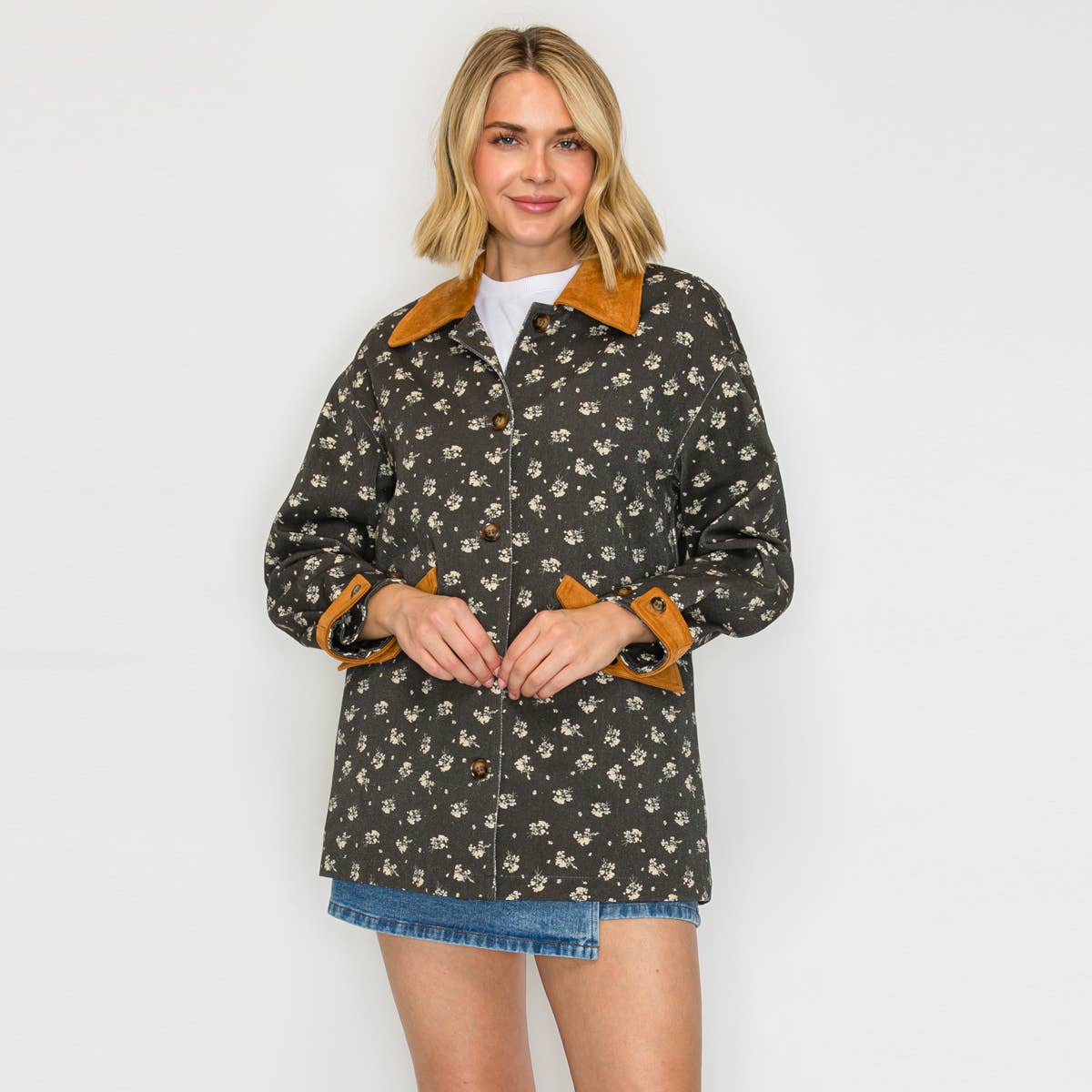 LoveWednesday – Blusão - Mulher por atacado – Casaco Acolchoado Floral Meadow Stroll - LWJ115911