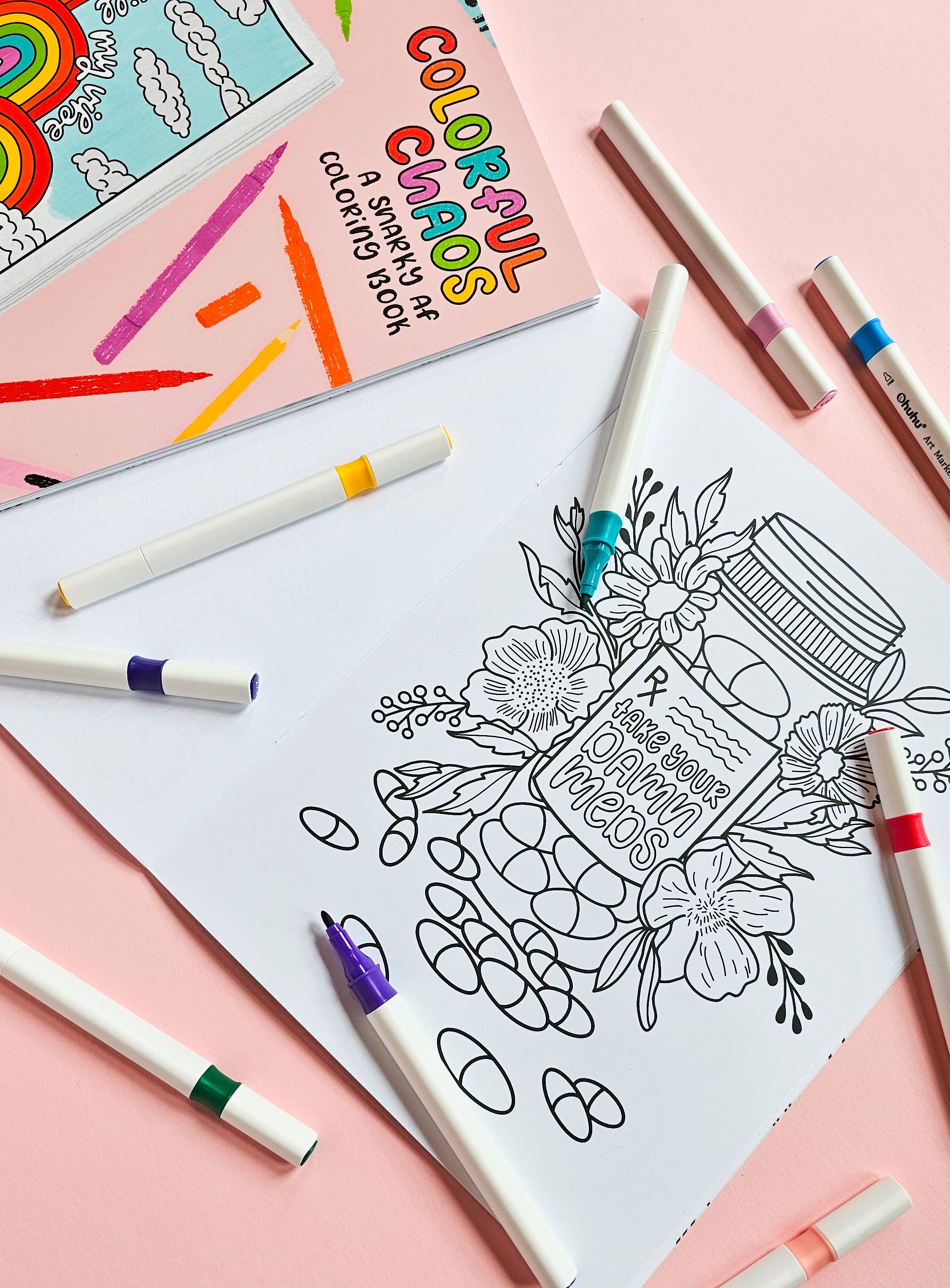 Paper Bunny Press – Livro para colorir - Adulto por atacado – Colorful Chaos - Livro de Colorir para Adultos Snarky3