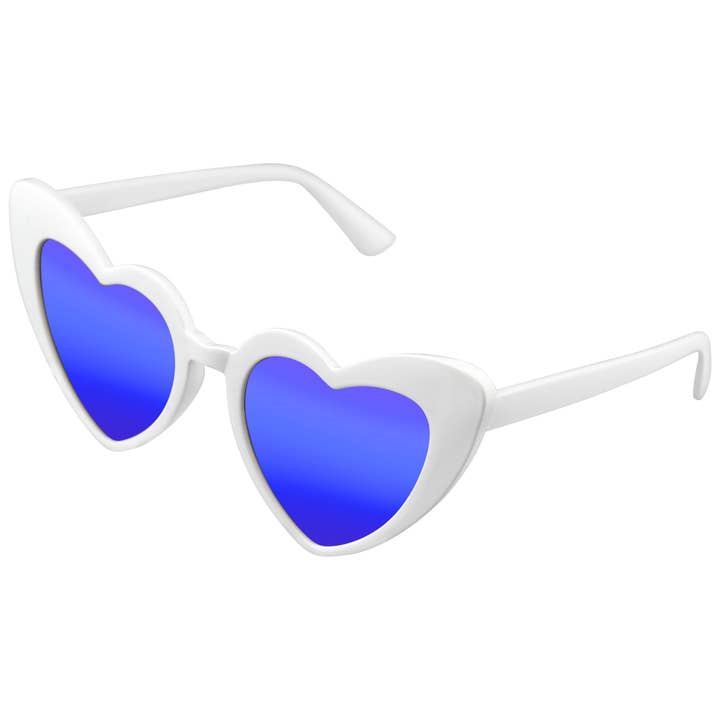 Emblem Eyewear – wholesale Sunglasses – Women's – Oversize Cat Eye Heart Shape Mirrored Lens Sunglasses15