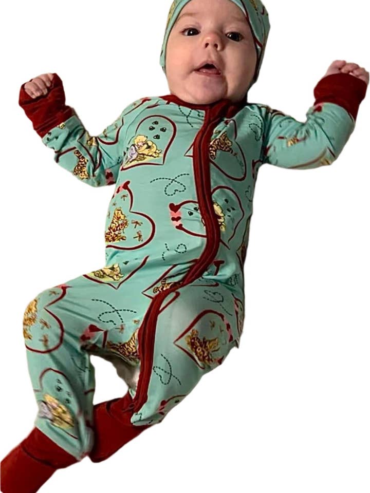 Dragonfly Dreams Bamboo - Wholesale Jumpsuit - Baby - In Love with Pooh Convertible Zip-Up