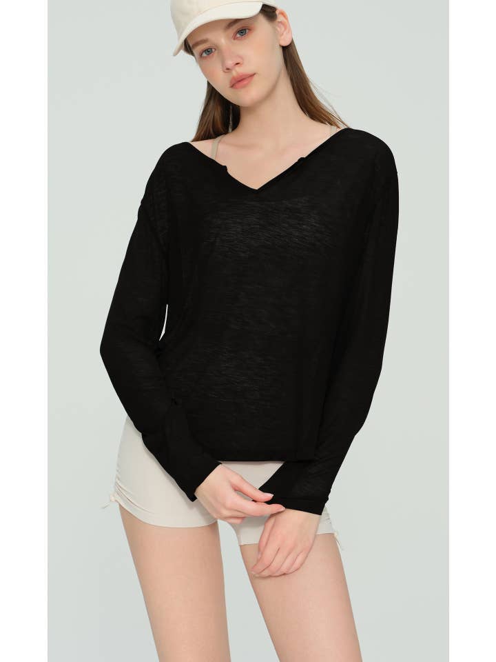 91thelabel - Wholesale Athletic Top - Women's - Calin Loose Fit Sheer Active Top Cover Up 5