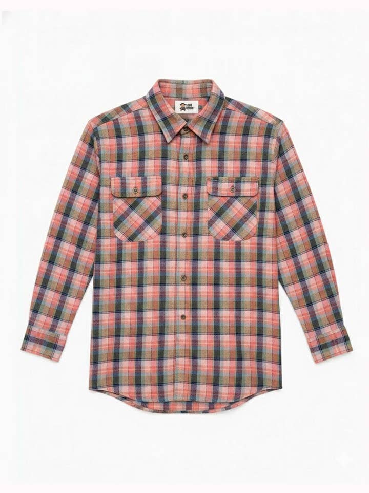 Loco Monky Pink ternet flannel skjorte til mænd Chop Plaid for engroshandel hos LOCO MONKY
