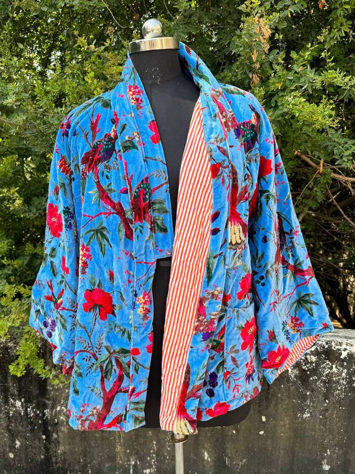 GYPSY STUDIO – Großhandel Jacke – Damen – Vogelmuster Jacke Mädchen Wintermantel Damen Mäntel Samtjacke4