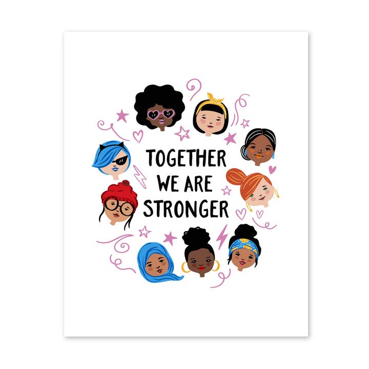 Together We Are Stronger Art Print | 8x10 inches for wholesale by Lucy Loves Paper