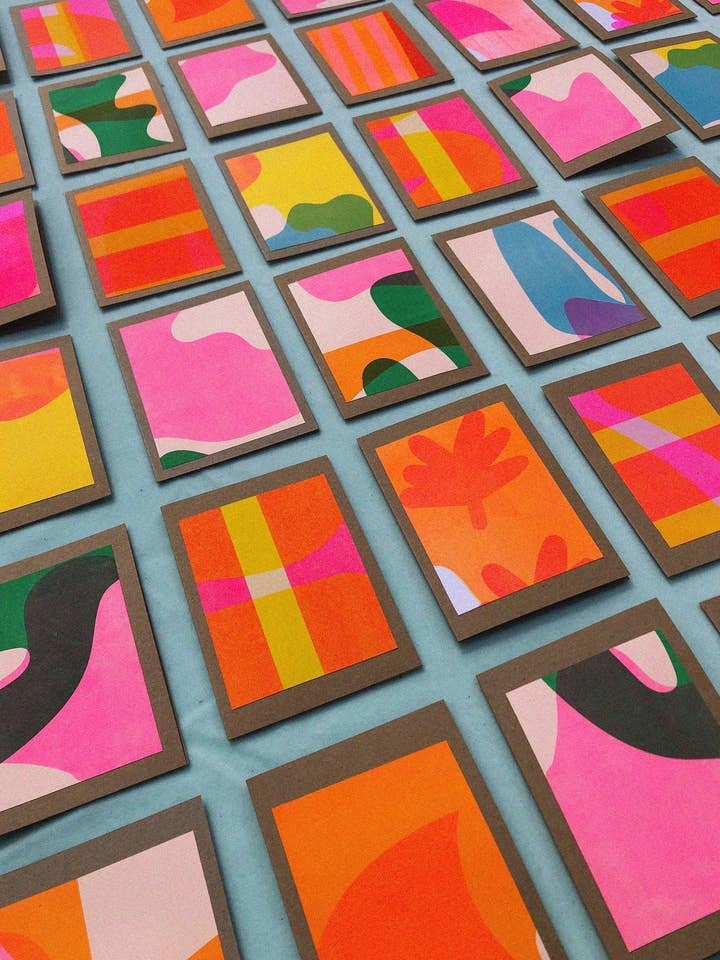 Confezione di mini cartoline astratte formato A6 per la vendita all'ingrosso da parte di ktmccrossan