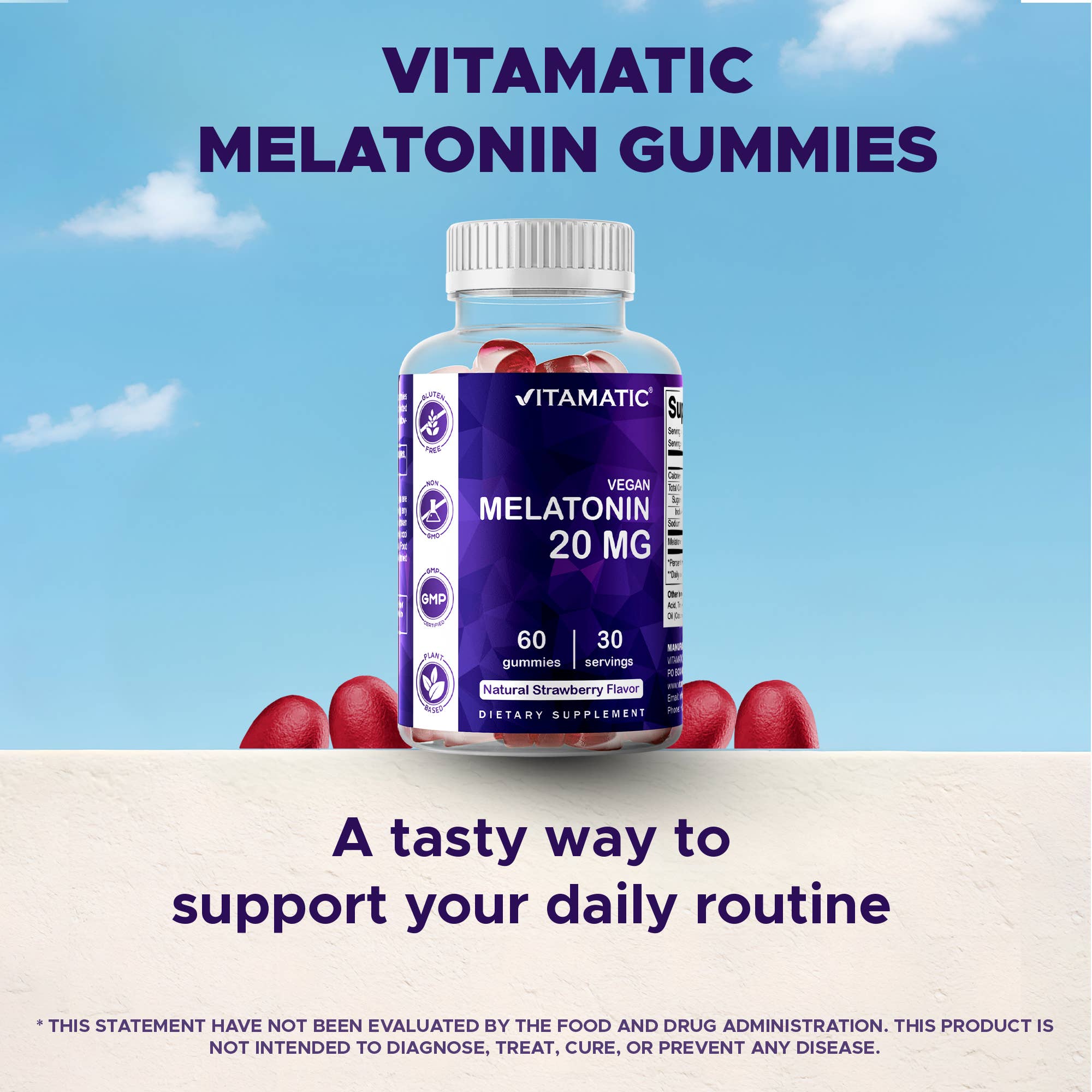 Vitamatic - Wholesale Oral Supplement/Vitamin - Vitamatic Melatonin 20mg Gummies for Adults | 60 Gummies4