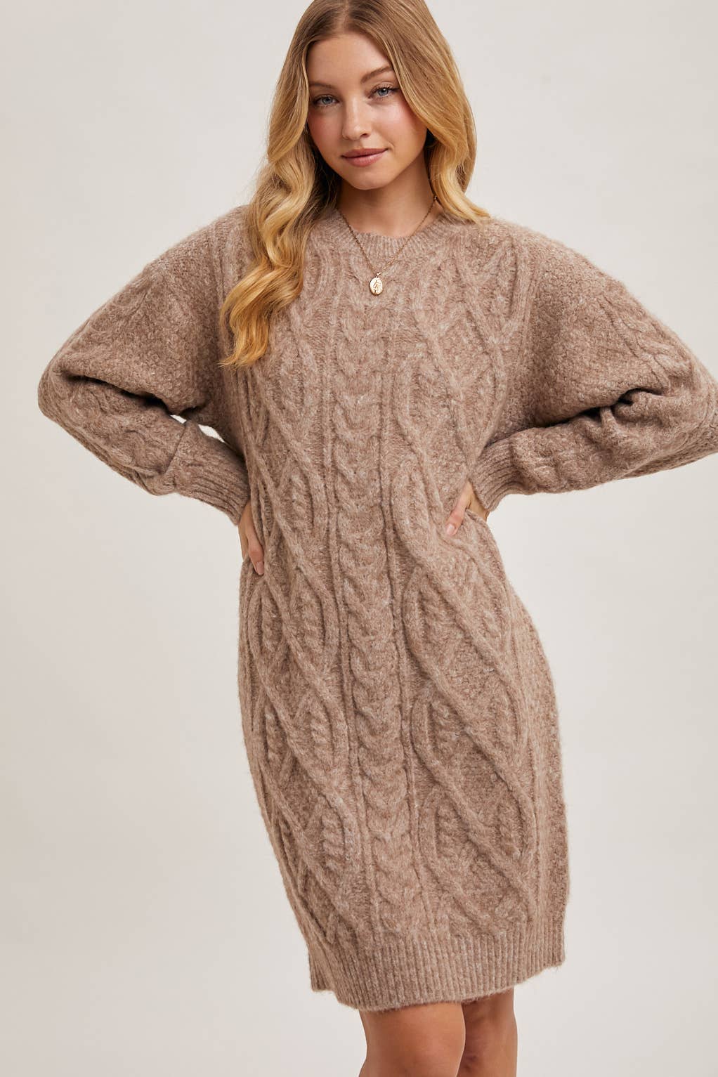Bluivy - Wholesale Dress - Women's - CABLE KNIT SWEATER MIDI DRESS10
