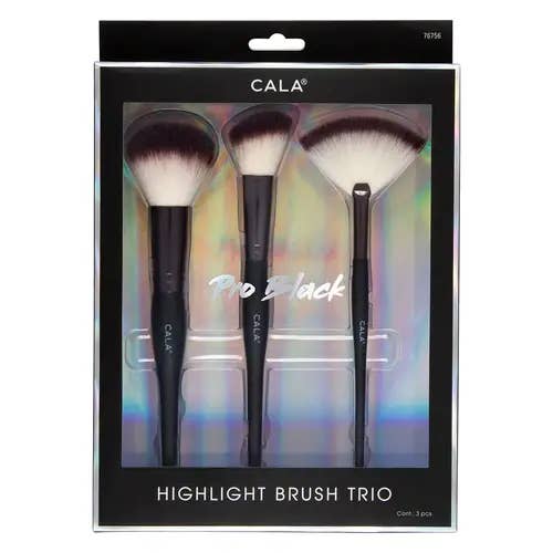 76756 Pro Black Highlight Brush Trio "Cala" for wholesale by TRENDING CORPORATE