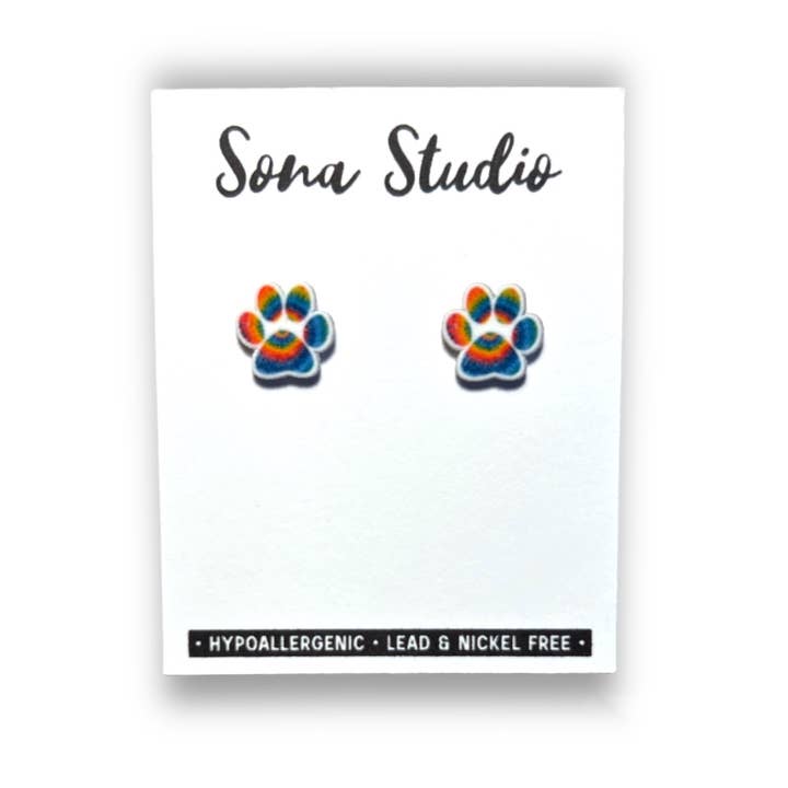 Pendientes con estampado de pata para venta al por mayor de Sona Studio