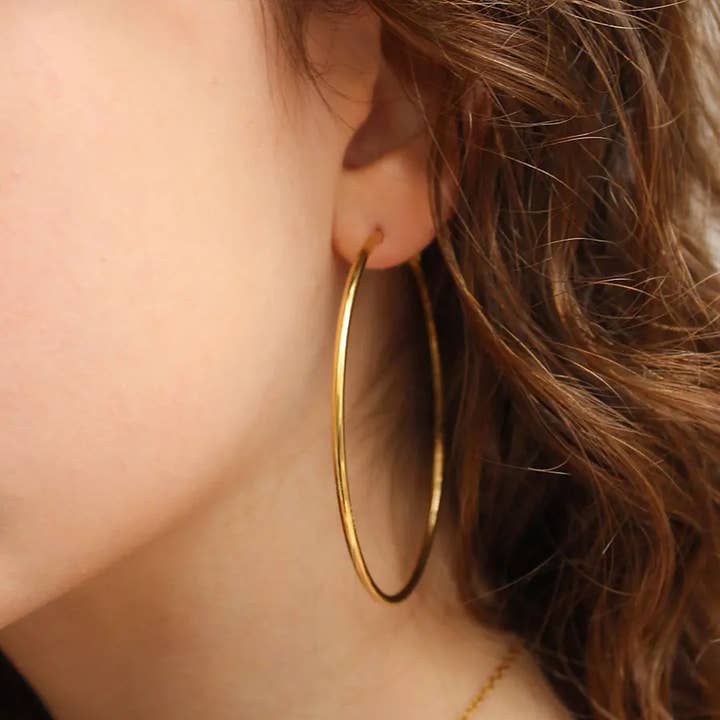 LOUIZ - Wholesale - Gold hoops 6 cm1