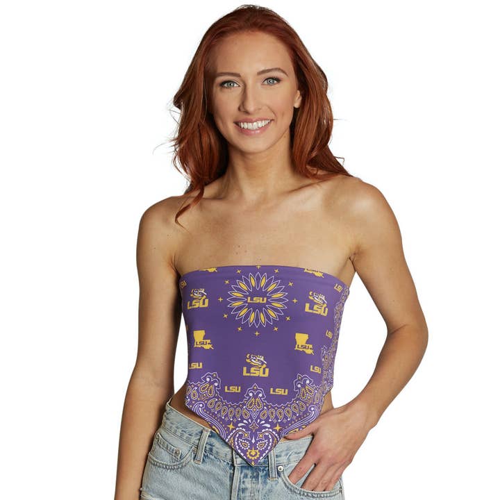 Bandanatop LSU voor wholesale door Lojo Collegiate Apparel