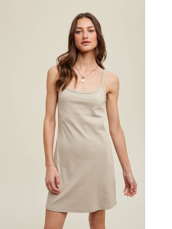 CAMI RIBBED KNIT MINI DRESS / WL24-8655 for wholesale by Wishlist Apparel