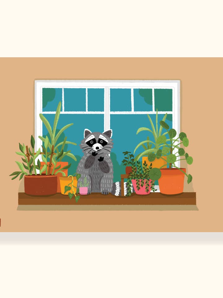 Impresión de Amigo Mapache para venta al por mayor de Lily Wenndt Illustration