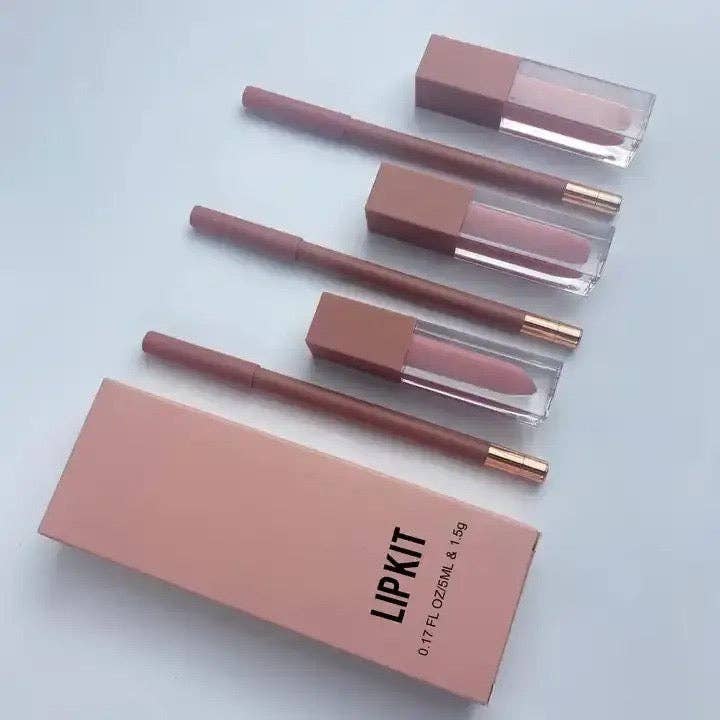 Deegoddesswholesale – wholesale Lip-gloss – 50 Sets Private Label Brown Square Tube Lip Gloss Kit2