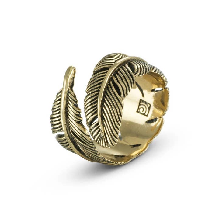 Lost Apostle - Vente Anneau/bague à empiler - Bague Plume - Bronze1
