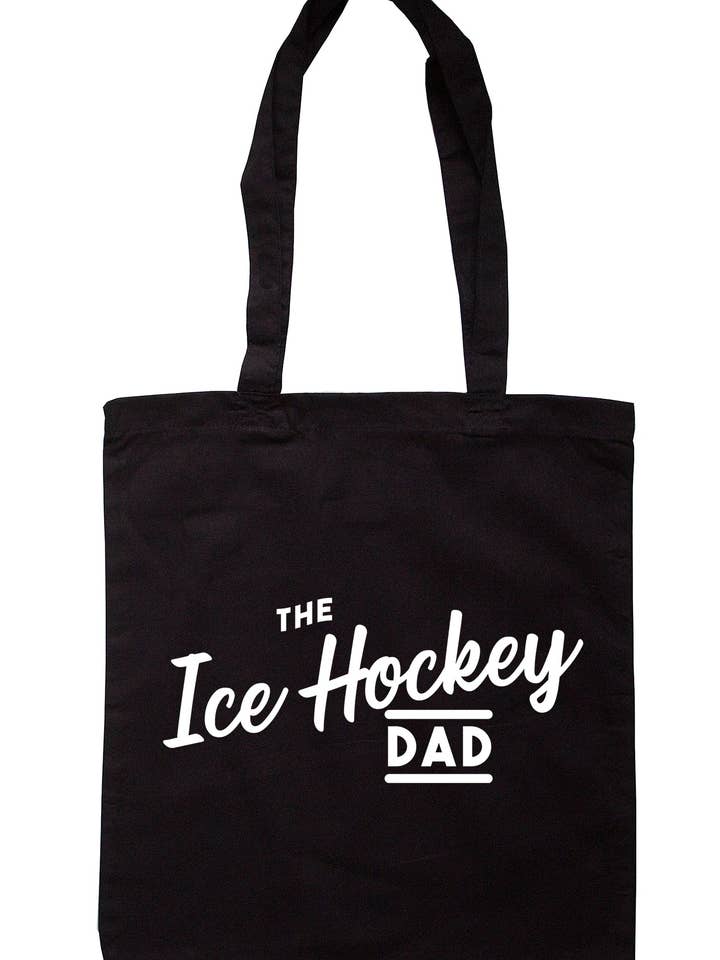 The Ice Hockey Dad Tote Bag A0206 for wholesale by Illustrated Identity