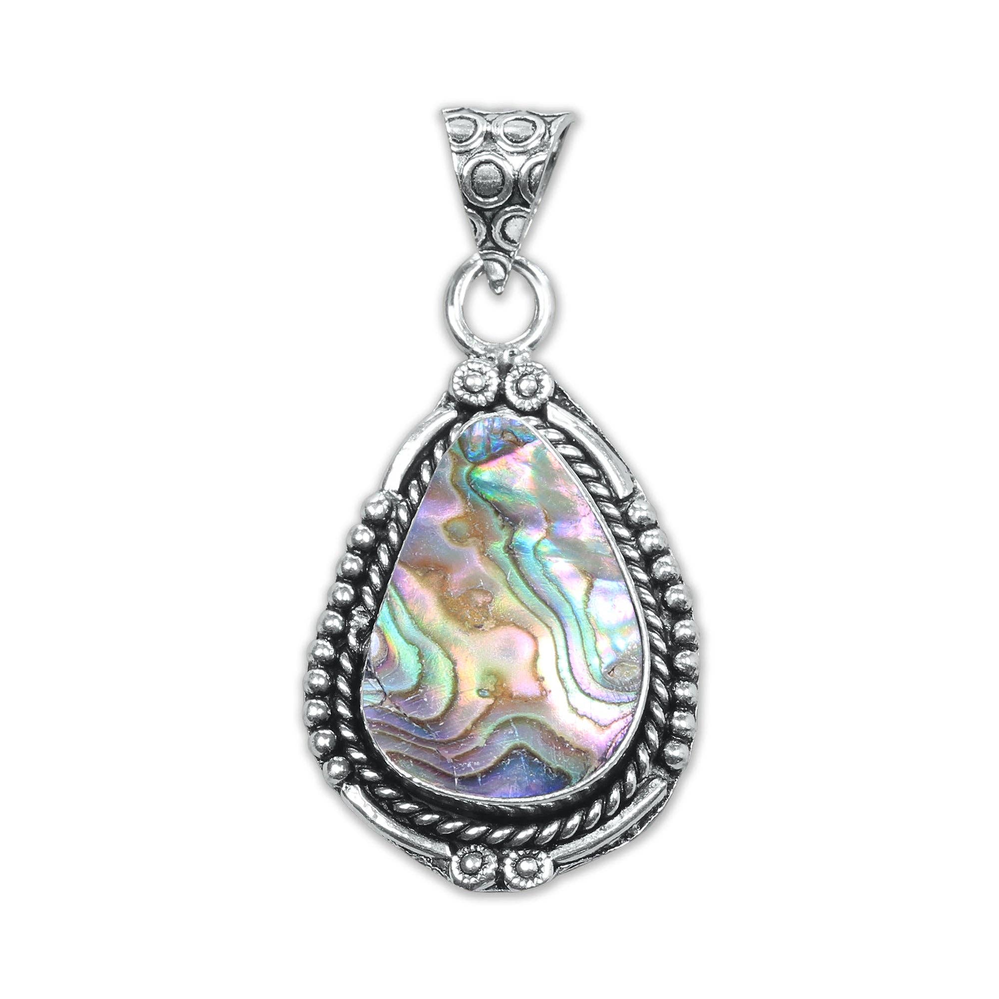 Handmade Jewels – wholesale Individual charm/pendant – Abalone Shell Designer Pendants - Handmade, Silver-Plated, Assorted Designs9