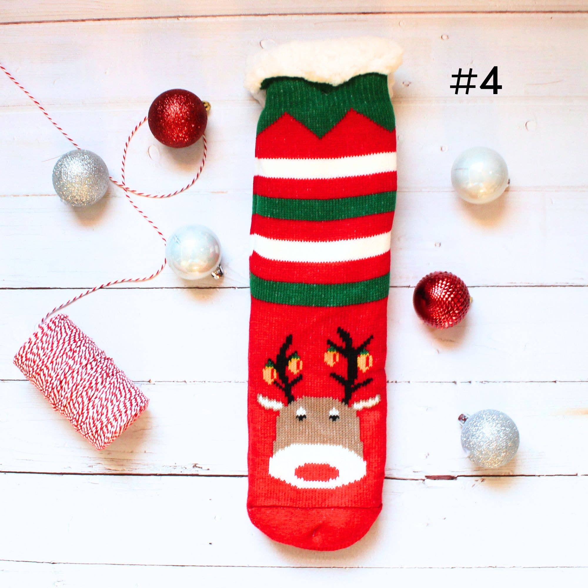 LUNA Nail Wraps – Engroshandel Strømper - Dame – Christmas Sherpa Strømper Fuzzy Cozy Vintersokker3