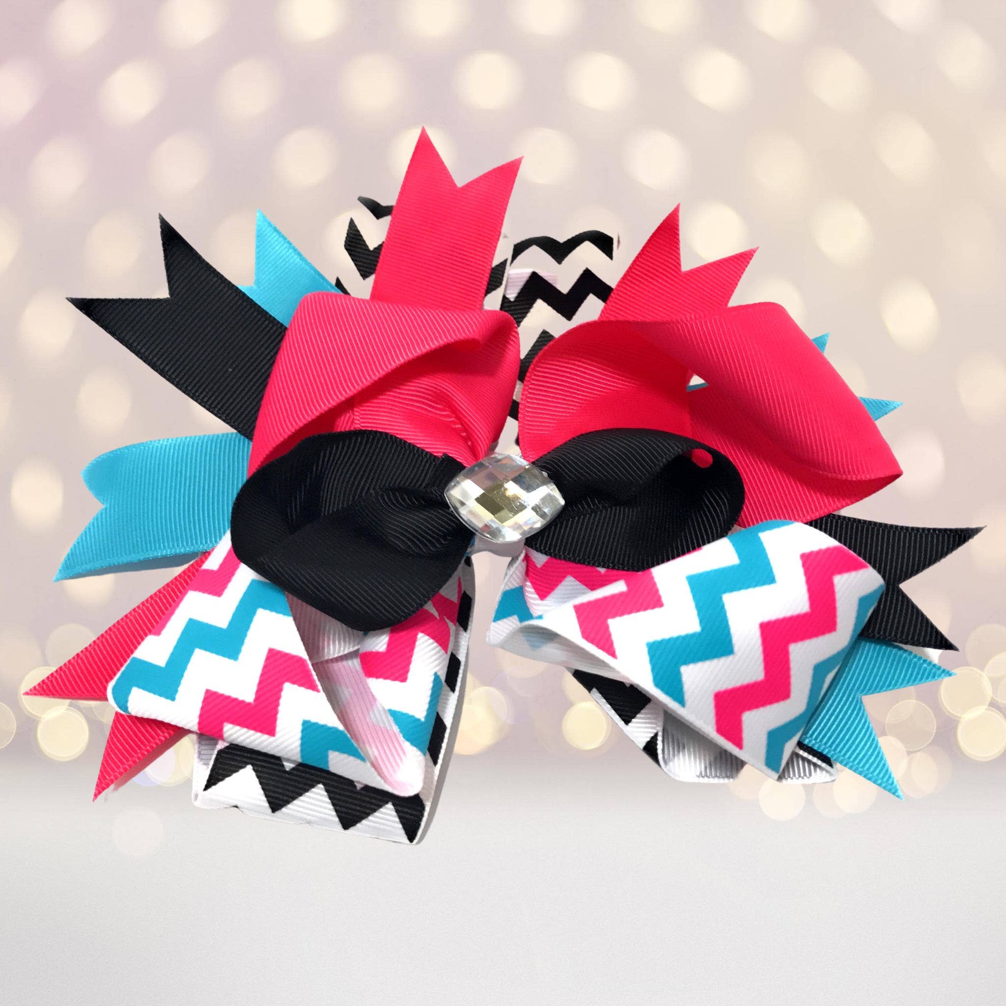Chicky Chicky Bling Bling - Wholesale Hair bow – Kids - Jumbo Boutique Hair Bow with Bling Stone9