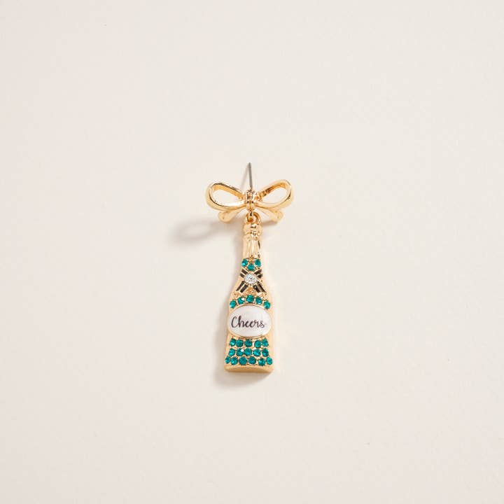 Designature New York - Wholesale Dangle Earrings - Cheers Champagne Rhinestone Bow Post Earrings3