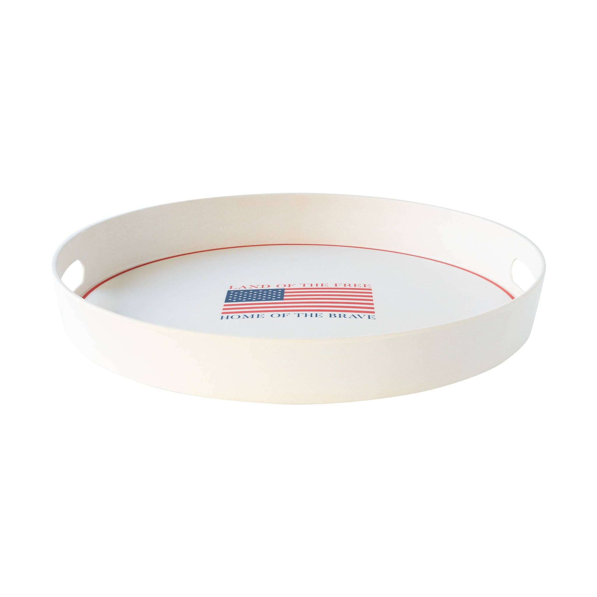 My Mind’s Eye - Wholesale Serving Tray - SSP923 - Land of the Brave Reusable Bamboo Round Serving Tray2