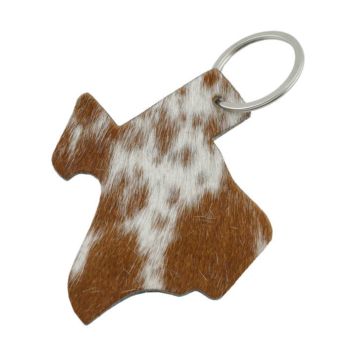 Western Linens - Wholesale Keychain - Unisex - Texas Cowhide Keychain