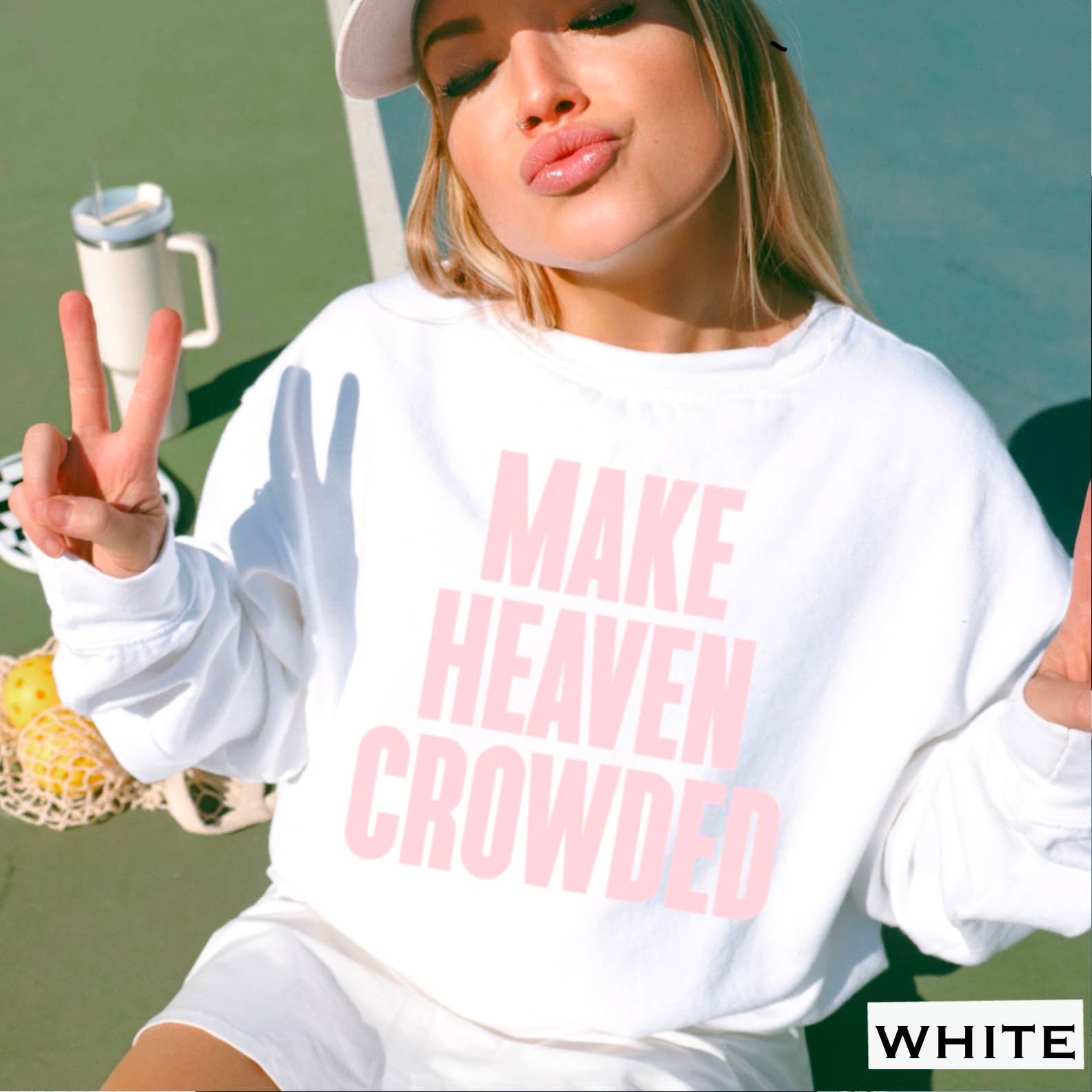 Shoppe SHC - Wholesale Graphic Sweatshirt - Women's - Make Heaven Crowded Christian Graphic Sweatshirt 0