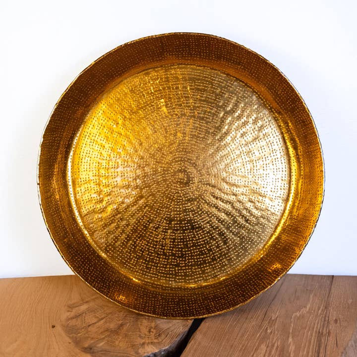 MB 18" Round Handhammered Dark Gold Bowl Bestseller for wholesale by Artisanal