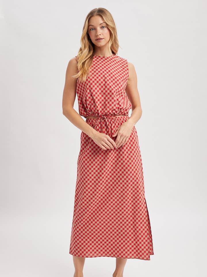 KARO-TANKTOP UND ROCK-SET / WL25-11564 für den Großhandel von Wishlist Apparel