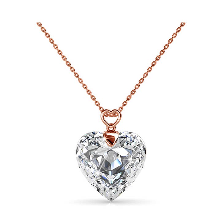 Pendentifs Cheery Heart - Or Rosé Et Cristal pour la vente par CARALI / MYC Paris