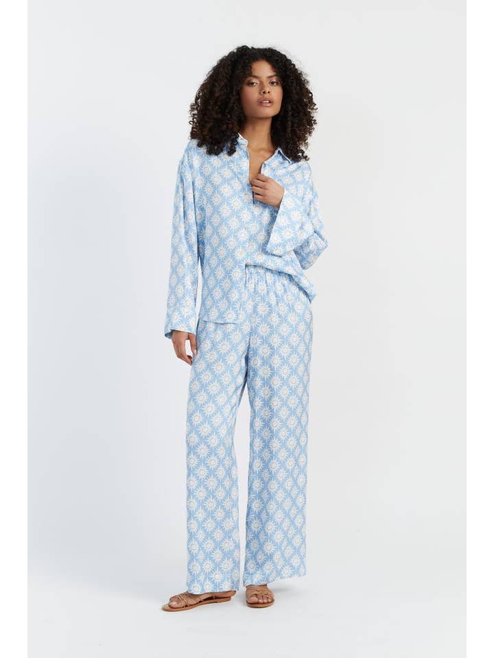 Chinti & Parker - Wholesale Pants - Women's - Sky-Blue Laura Whitmore Paradise Trousers