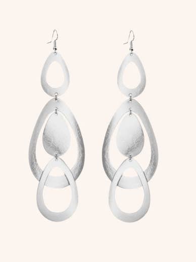 SADE Grande Waterfall Silver Dangle Earrings for wholesale by Viaminnet