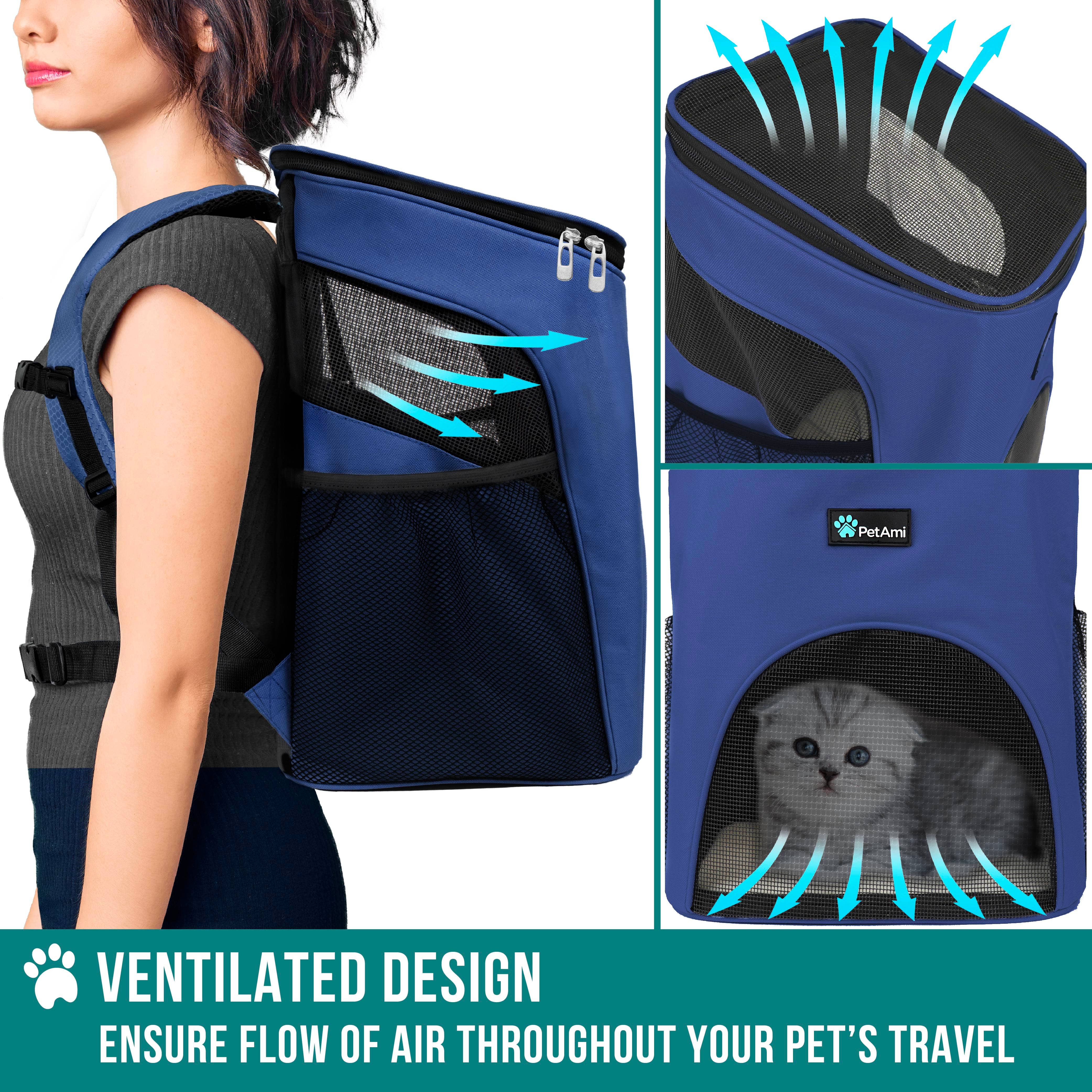 PetAmi - Vente Caisse de transport – chat et chien - Sac à dos pour animal avec entrée unique classique41