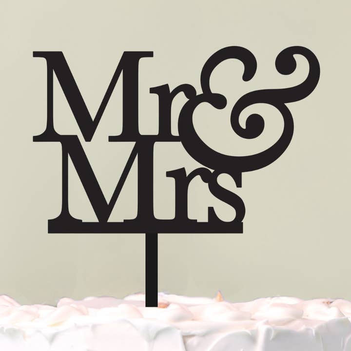 Mr & Mrs Cake Topper for wholesale by Harwill and Fox